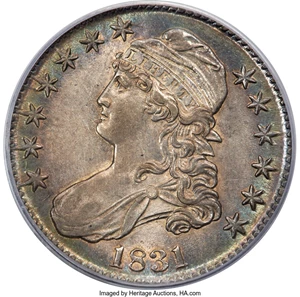 image for: 1831 50C O-102, R.1, AU58 PCGS. CAC....