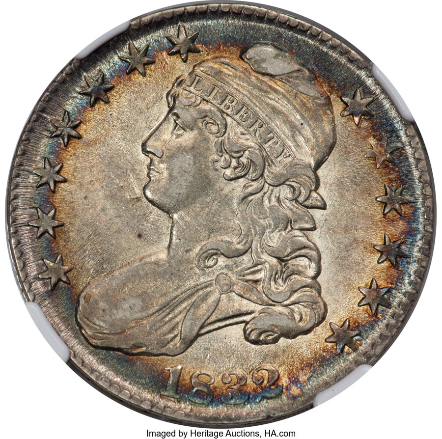 image for: 1832 50C Small Letters, O-113, R.2, AU55 NGC. CAC....