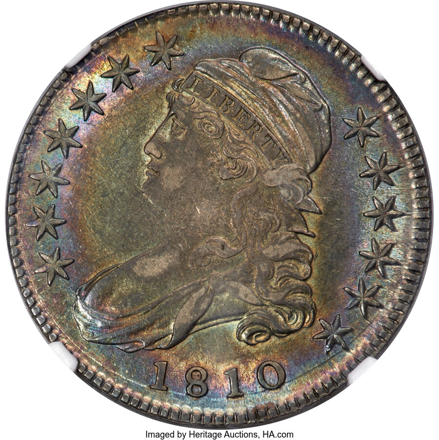 image for: 1810 50C O-102a, R.1, AU55 NGC....