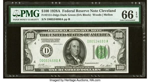 image for: Fr. 2151-D $100 1928A Federal Reserve Note. PMG Gem Uncirculated 66 EPQ....