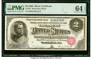 image for: Fr. 241 $2 1886 Silver Certificate PMG Choice Uncirculated 64 EPQ....
