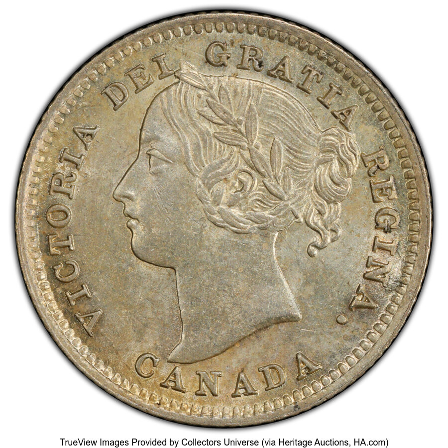image for: Canada: Victoria "Large Knob 6" 10 Cents 1886 MS63 PCGS,...