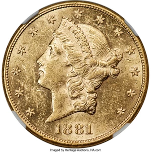 image for: 1881 $20 MS60 NGC....