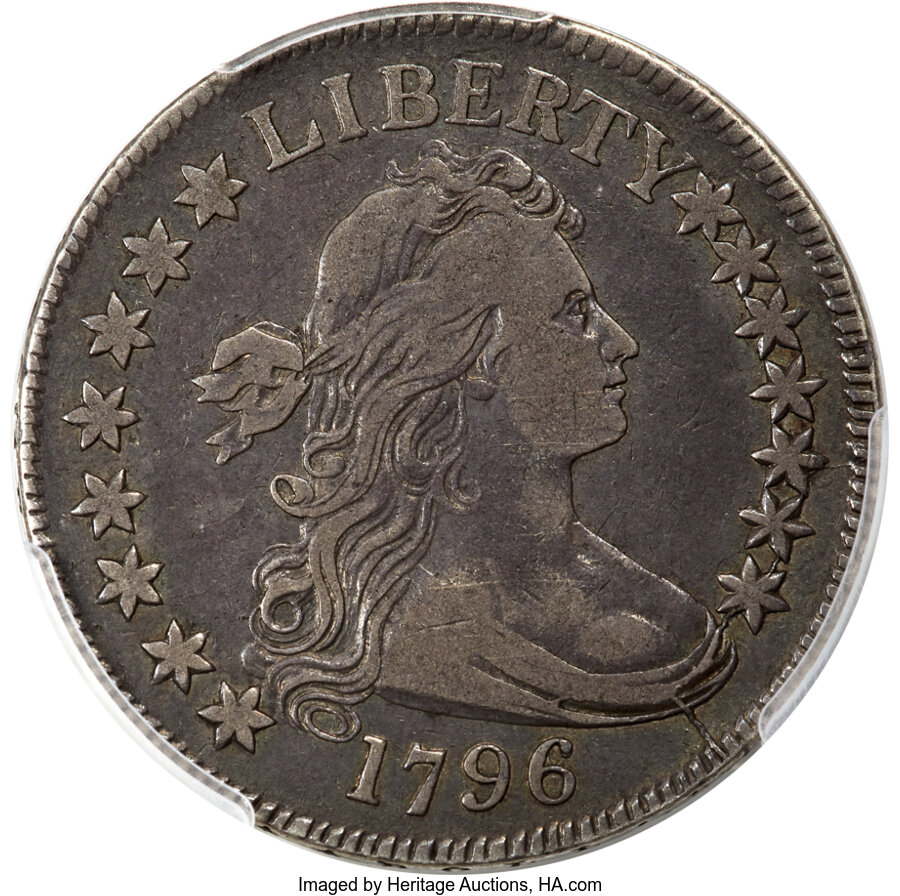 image for: 1796 50C 15 Stars, O-101, T-1, Low R.5, VF30 PCGS. CAC. Amato-137....