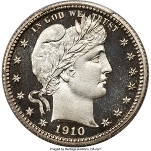 image for: 1910 25C PR67 Deep Cameo PCGS....