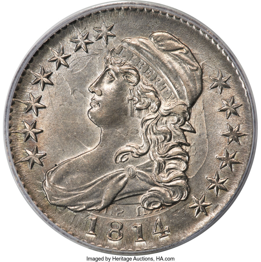image for: 1814 50C O-105, R.2, AU53 PCGS....