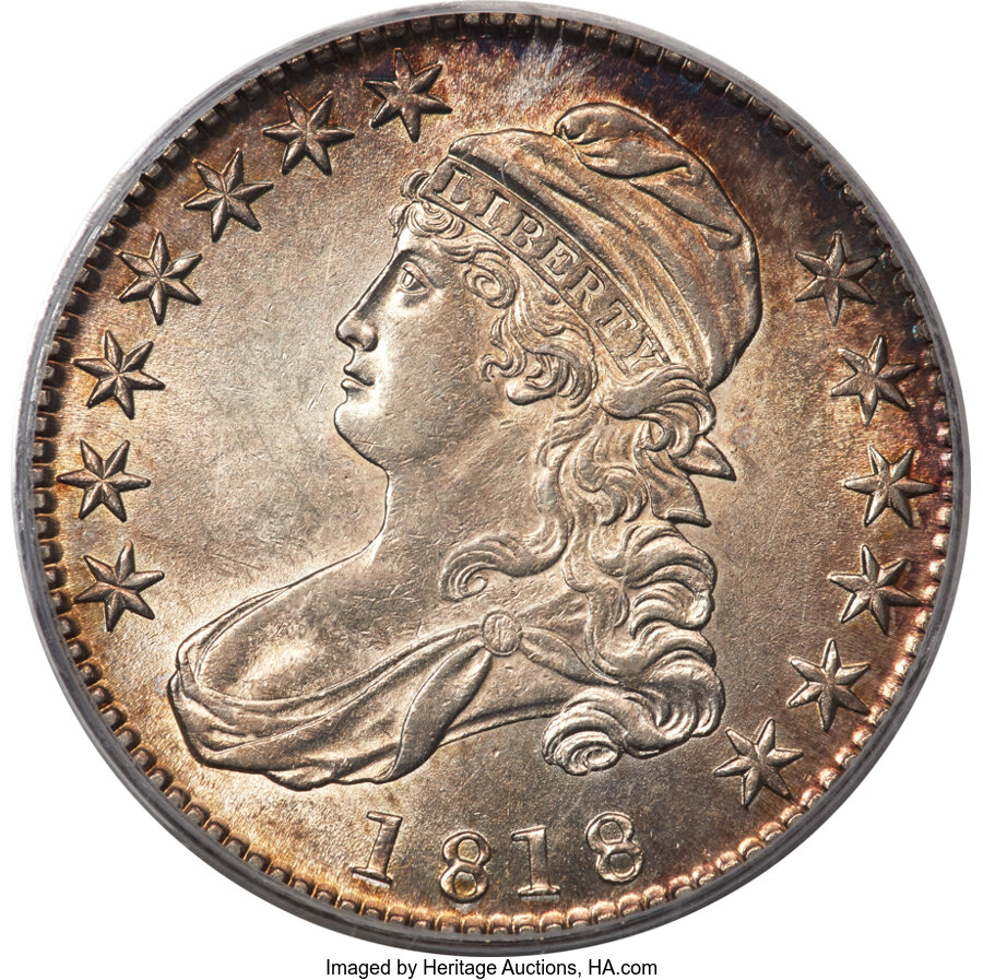 image for: 1818 50C O-109, R.3, AU58 PCGS....