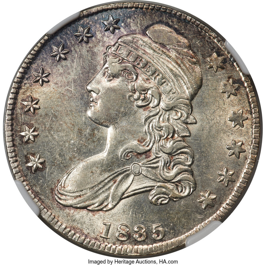 image for: 1835 50C O-102, R.3, AU58 NGC....