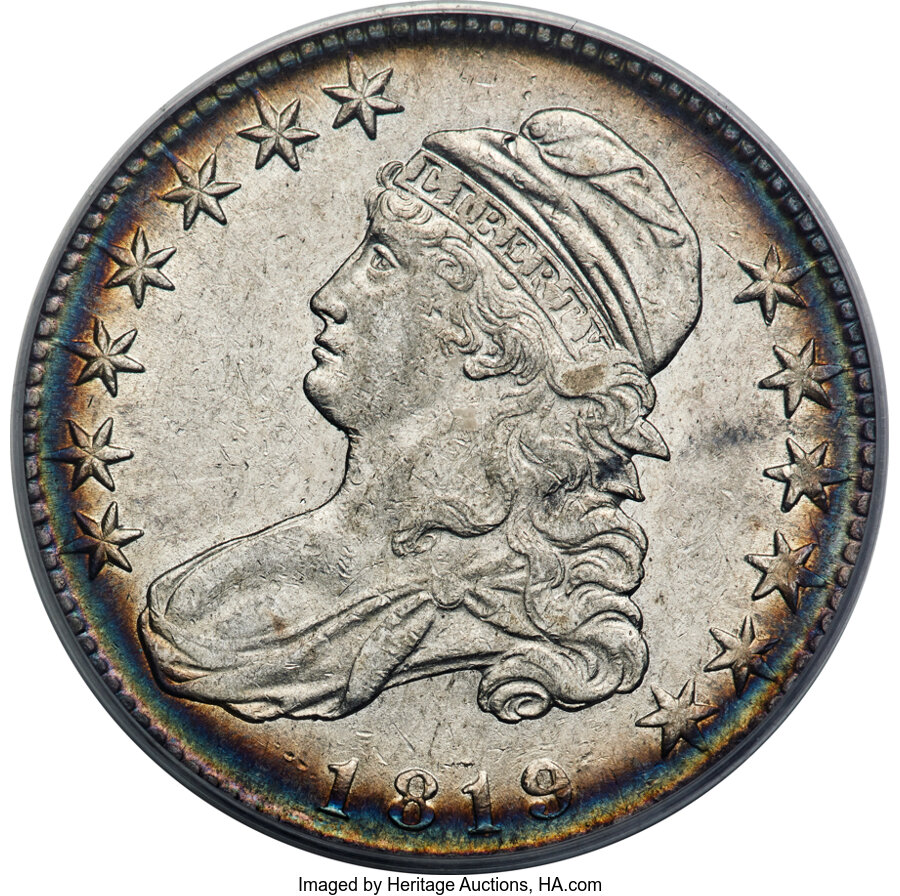 image for: 1819 50C O-111, R.3, AU55 PCGS....