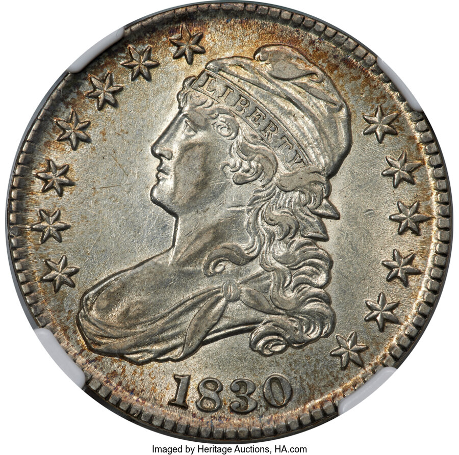 image for: 1830 50C Small 0, O-102, R.2, AU50 NGC....