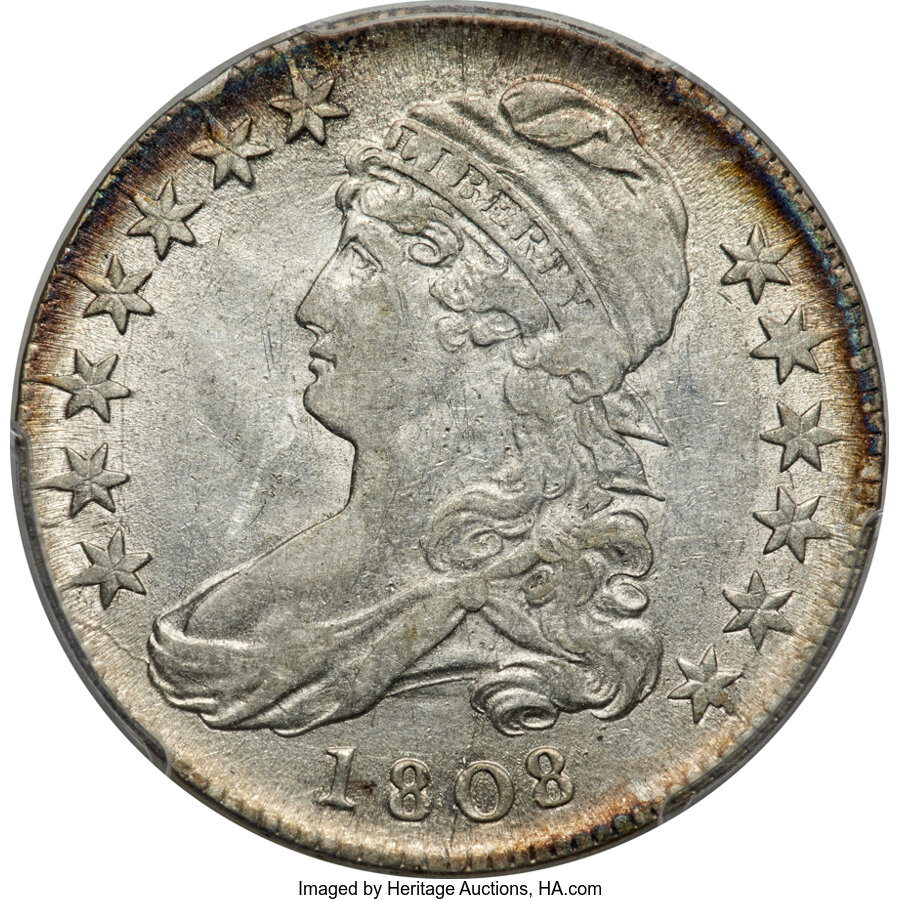 image for: 1808 50C O-102a, R.2, AU53 PCGS....