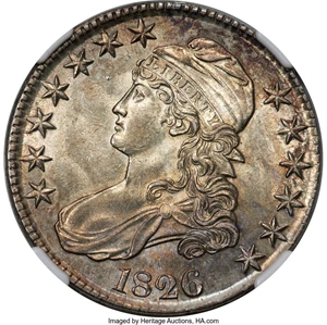 image for: 1826 50C O-118a, R.1, MS62 NGC....