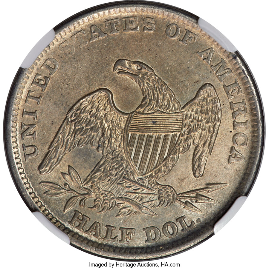 1838 50c Reeded Edge, GR-12 F15 CAC thumbnail 9