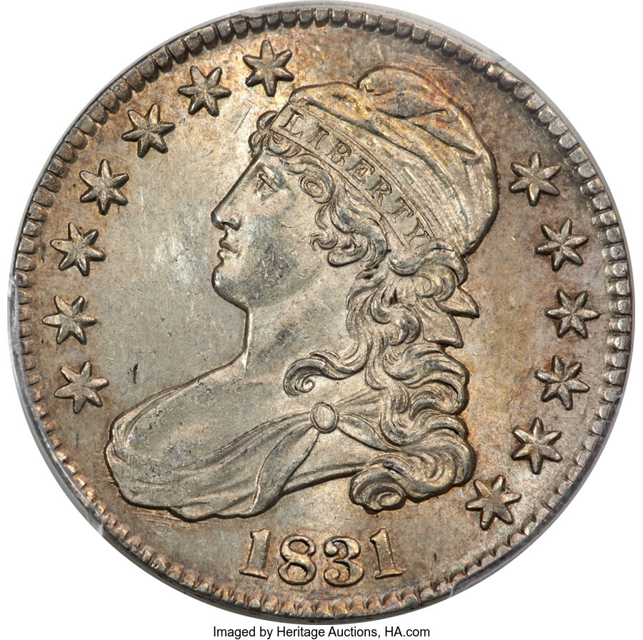 image for: 1831 50C O-105, R.3, AU55 PCGS....