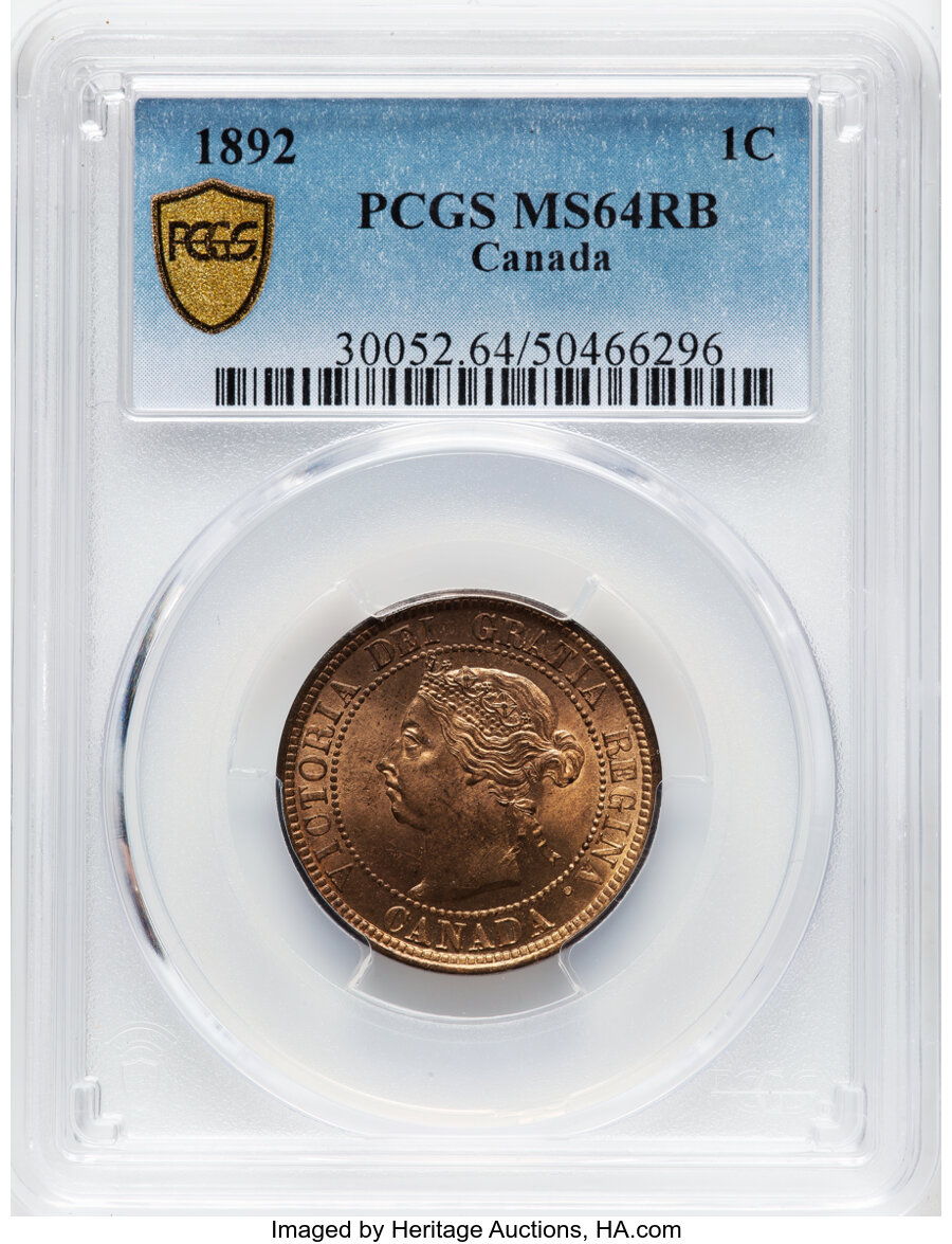 image for: Canada: Victoria Cent 1892 MS64 Red and Brown PCGS,...