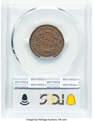 image for: 1835 1/2 C C-1, B-1, R.1, AU55 PCGS. Mintage 398,000....