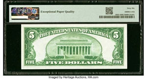 image for: Fr. 1950-A $5 1928 Federal Reserve Note. PMG Gem Uncirculated 66 EPQ....