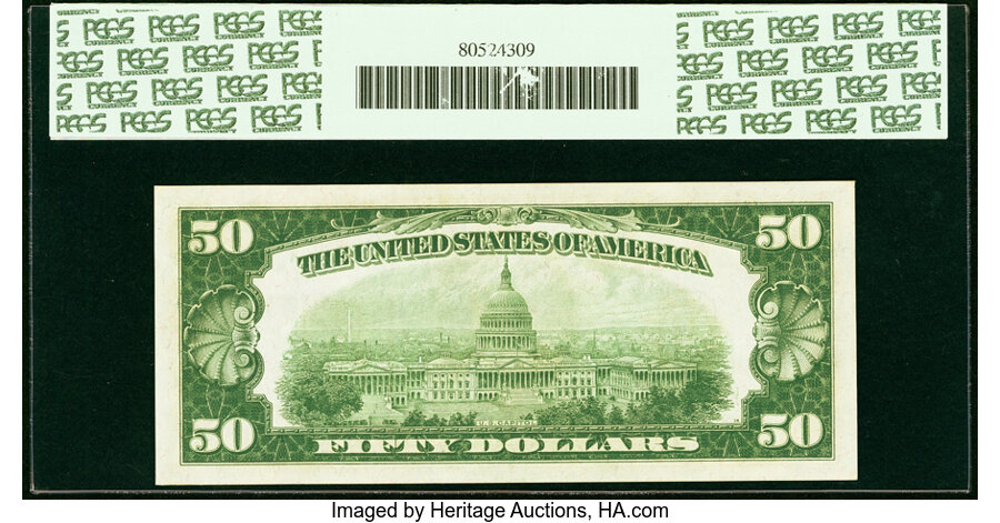 image for: Fr. 2100-K $50 1928 Federal Reserve Note. PCGS Gem New 66PPQ....
