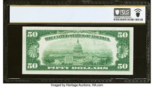 image for: Fr. 1880-G $50 1929 Federal Reserve Bank Note. PCGS Banknote Superb Gem Unc 67 PPQ....