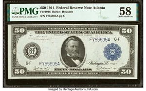 image for: Fr. 1046 $50 1914 Federal Reserve Note PMG Choice About Unc 58....