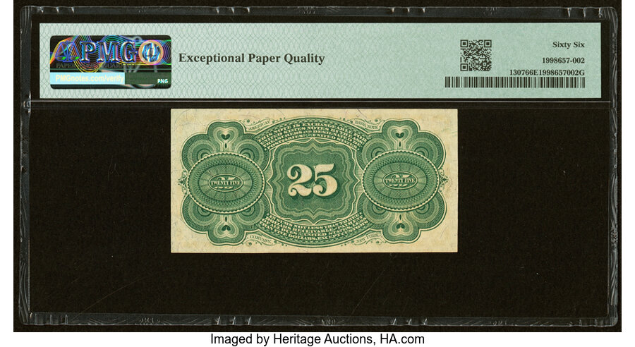 image for: Fr. 1307 25¢ Fourth Issue PMG Gem Uncirculated 66 EPQ....