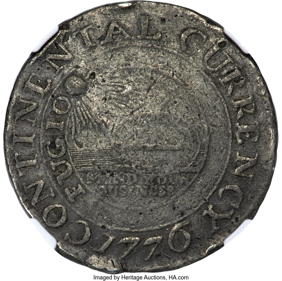 image for: 1776 $1 Continental Dollar, CURRENCY, Pewter, N. 2-C, W-8455, R.3, VF20 NGC....