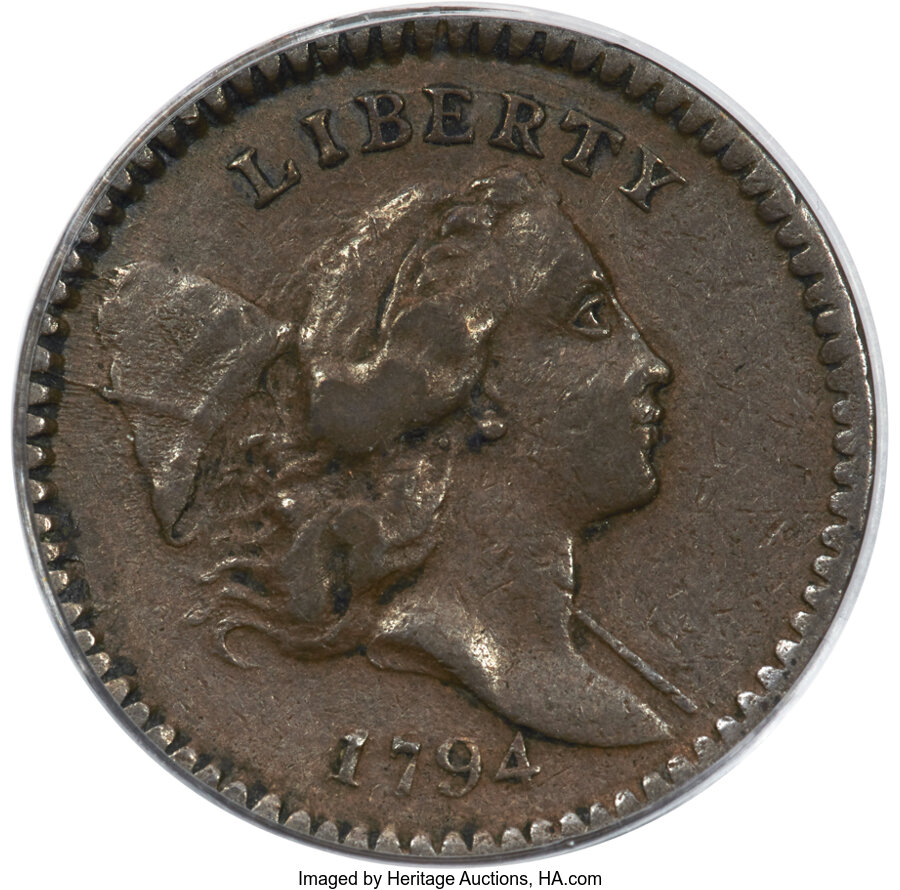 image for: 1794 1/2 C High Relief Head, C-9, B-9, R.2, XF40 PCGS....