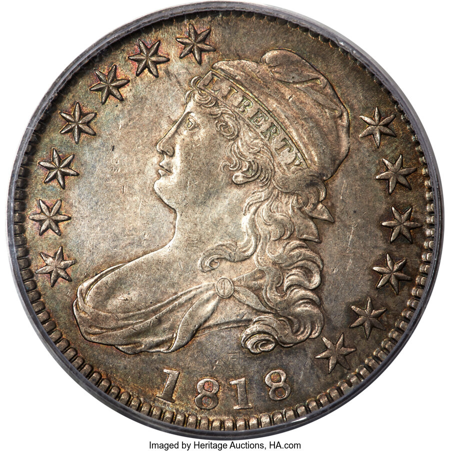 image for: 1818 50C O-113, R.4, AU53 PCGS. CAC....