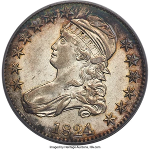 image for: 1824/1 50C O-101, R.2, AU50 PCGS....
