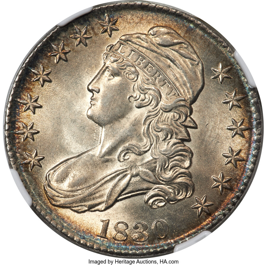 image for: 1830 50C Small 0, O-101, R.1, MS63 NGC....