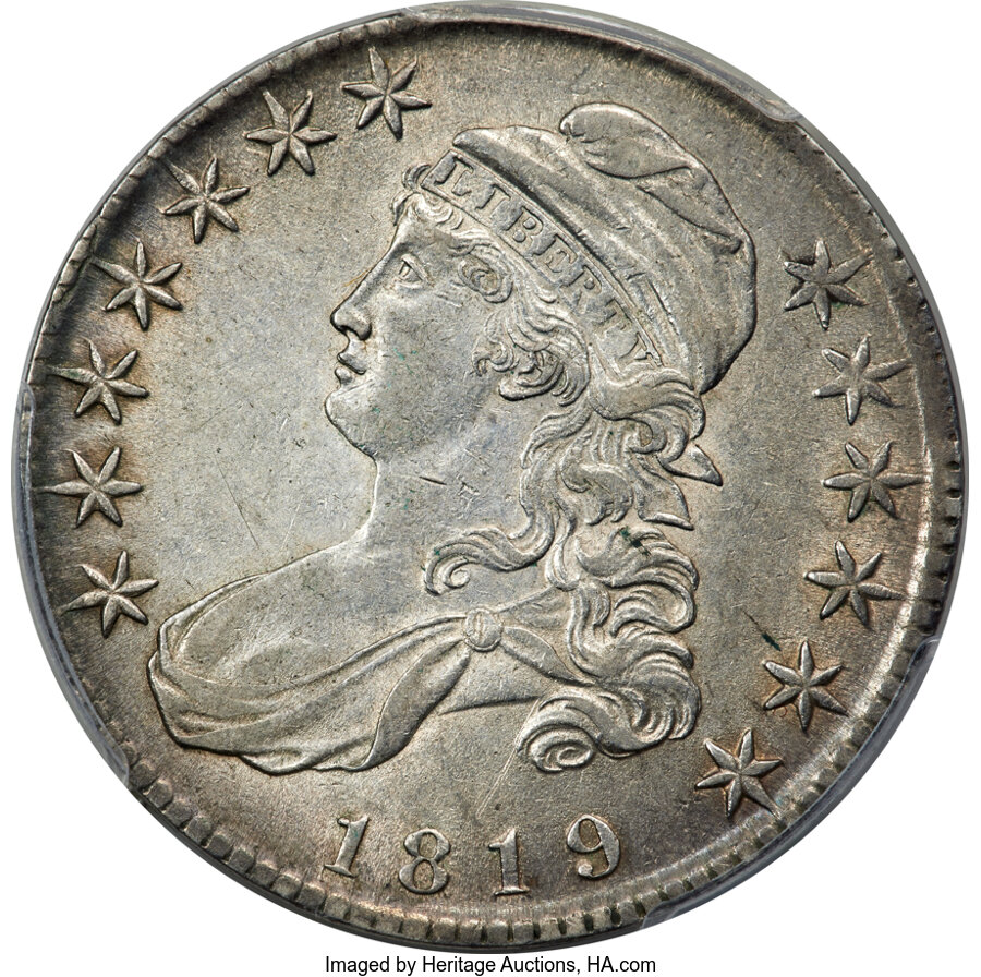 image for: 1819 50C O-112a, R.5, AU53 PCGS. CAC....
