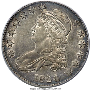 image for: 1824/4 50C O-109, R.2, XF45 PCGS....