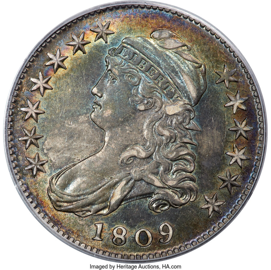 image for: 1809 50C Normal Edge, O-112, Low R.5, AU53 PCGS....