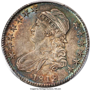 image for: 1818 50C O-107, R.1, AU55 PCGS....