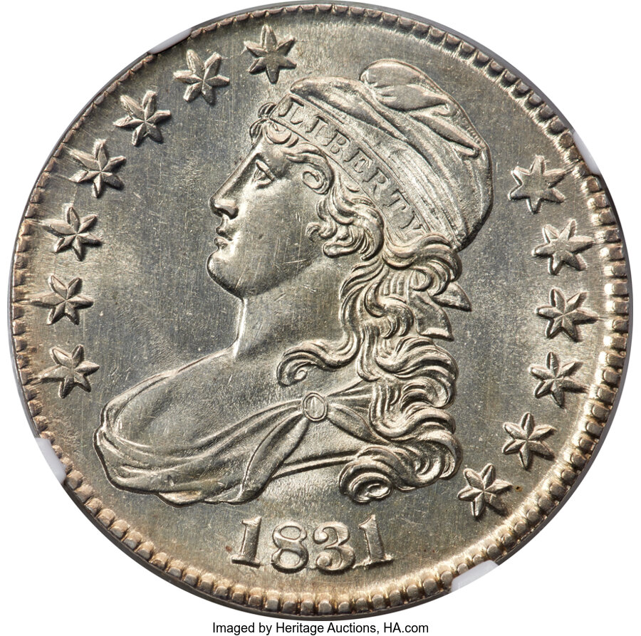 image for: 1831 50C O-111, R.1, MS62 NGC....