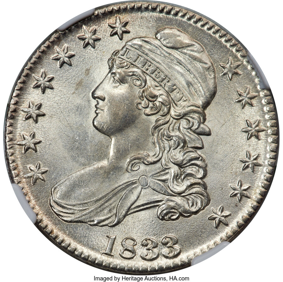 image for: 1833 50C O-108, R.1, MS63 NGC....