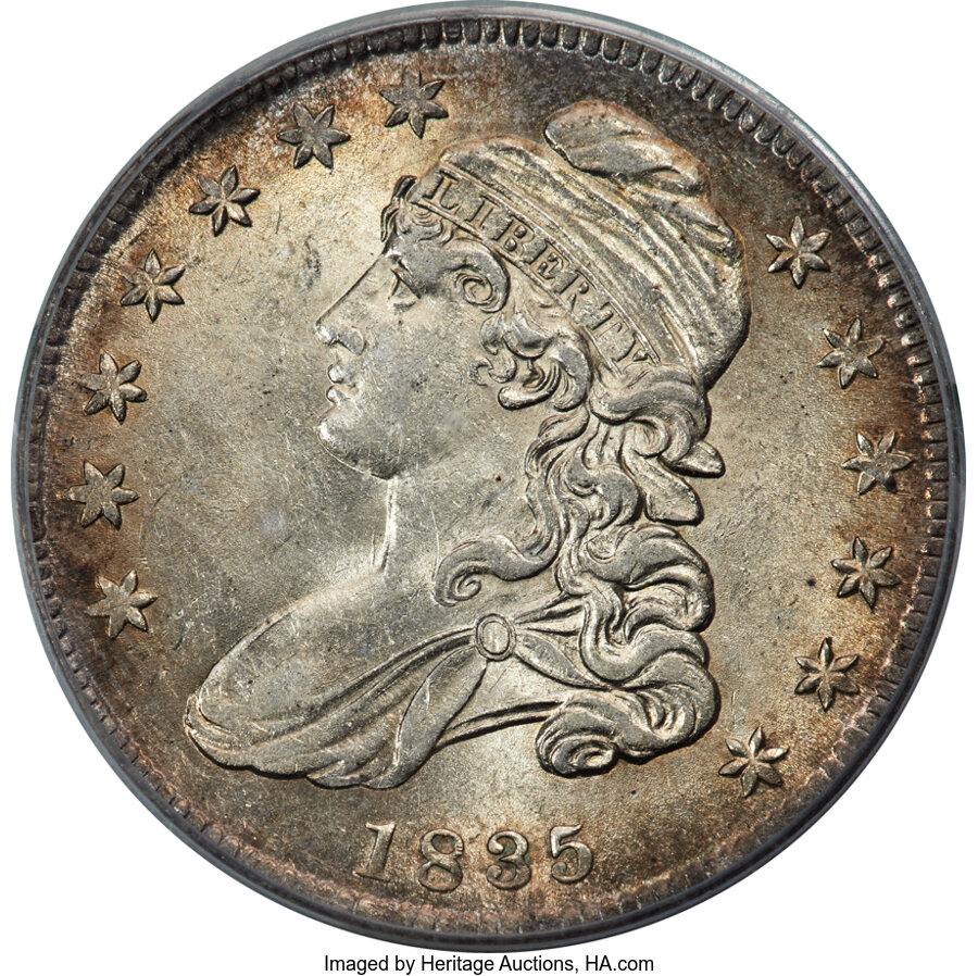 image for: 1835 50C O-110, R.3, AU55 PCGS. CAC....