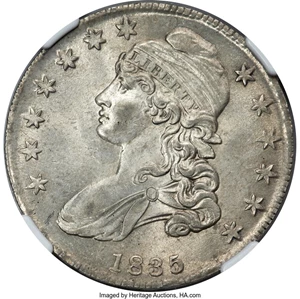 image for: 1835 50C O-105, R.2, MS62 NGC....