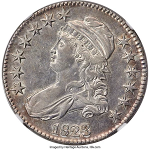 image for: 1823 50C O-104'a,' R.5, AU53 NGC....