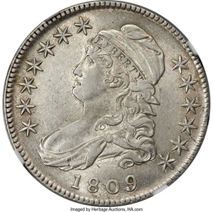 image for: 1809 50C III Edge, O-111a, R.3, AU58 NGC....