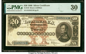image for: Fr. 310 $20 1880 Silver Certificate PMG Very Fine 30....
