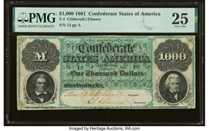 image for: T1 $1,000 1861 PF-1 Cr. 1 PMG Very Fine 25....