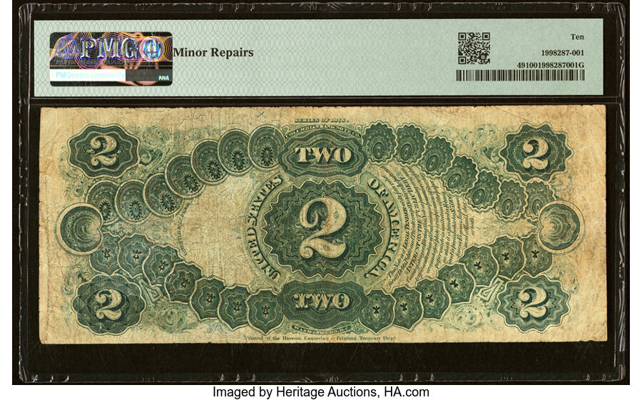 image for: Fr. 49 $2 1878 Legal Tender PMG Very Good 10....