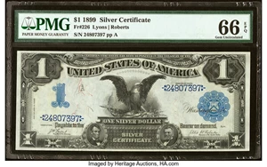image for: Fr. 226 $1 1899 Silver Certificate PMG Gem Uncirculated 66 EPQ....