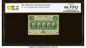 image for: Fr. 1310 50¢ First Issue PCGS Banknote Gem Unc 66 PPQ....