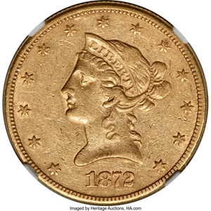 image for: 1872-CC $10 AU53 NGC....