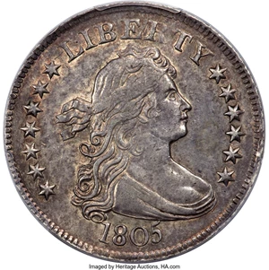 image for: 1805 25C B-2, R.2, AU55 PCGS....