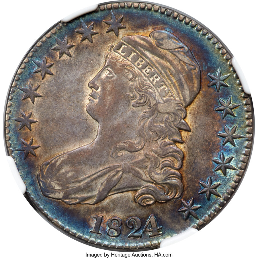 image for: 1824/1 50C O-101a, R.1, AU50 NGC....