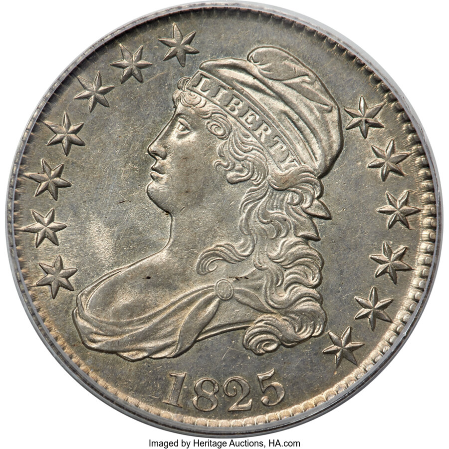 image for: 1825 50C O-105, R.3, AU58 PCGS. CAC....