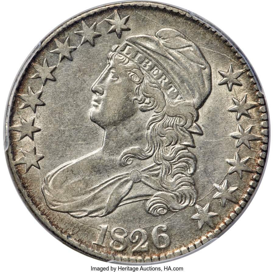 image for: 1826 50C O-111, R.2, AU50 PCGS....